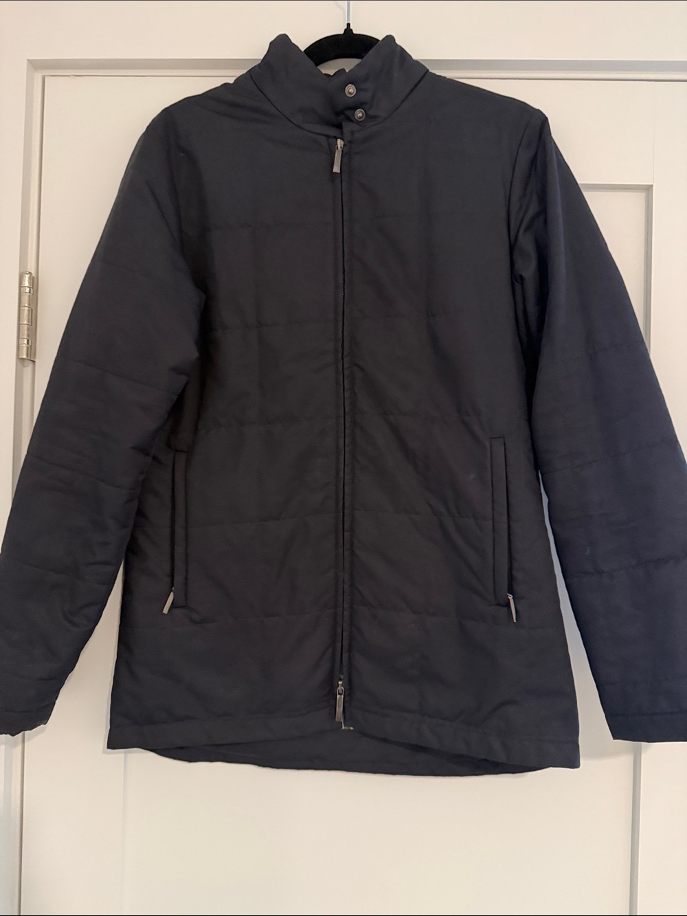 Womens Burberry Black Quilted Zip-Front Jacket